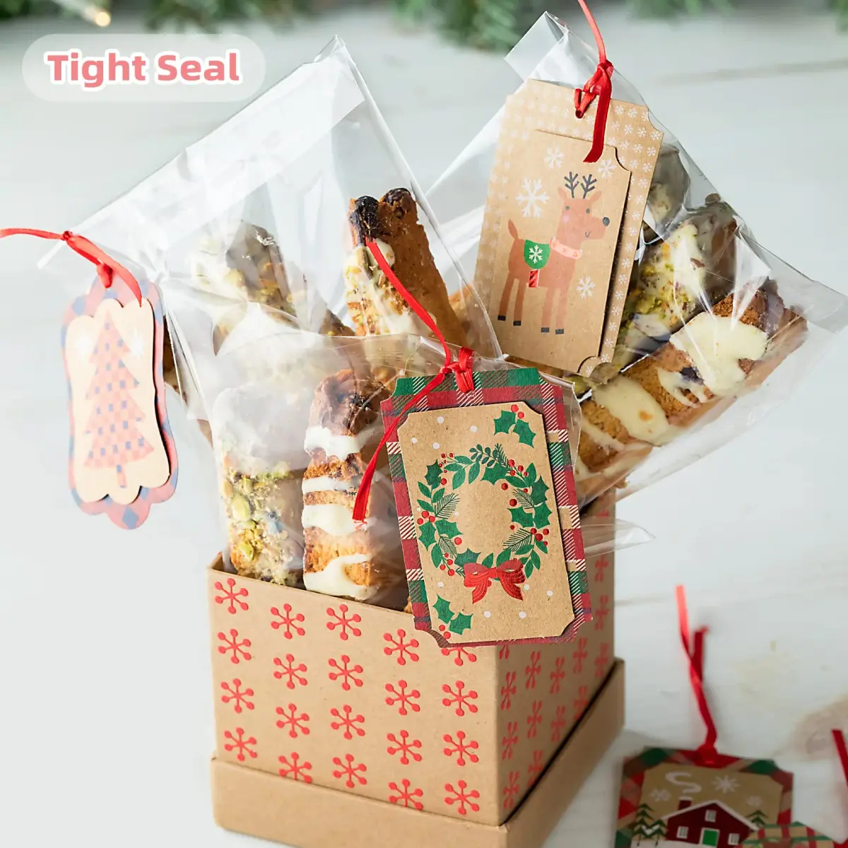 Morepack Clear Cellophane Treat Bags 5x10 Inches (200-Pack) | Professional Grade Packaging for Cookies and Favors - view 3