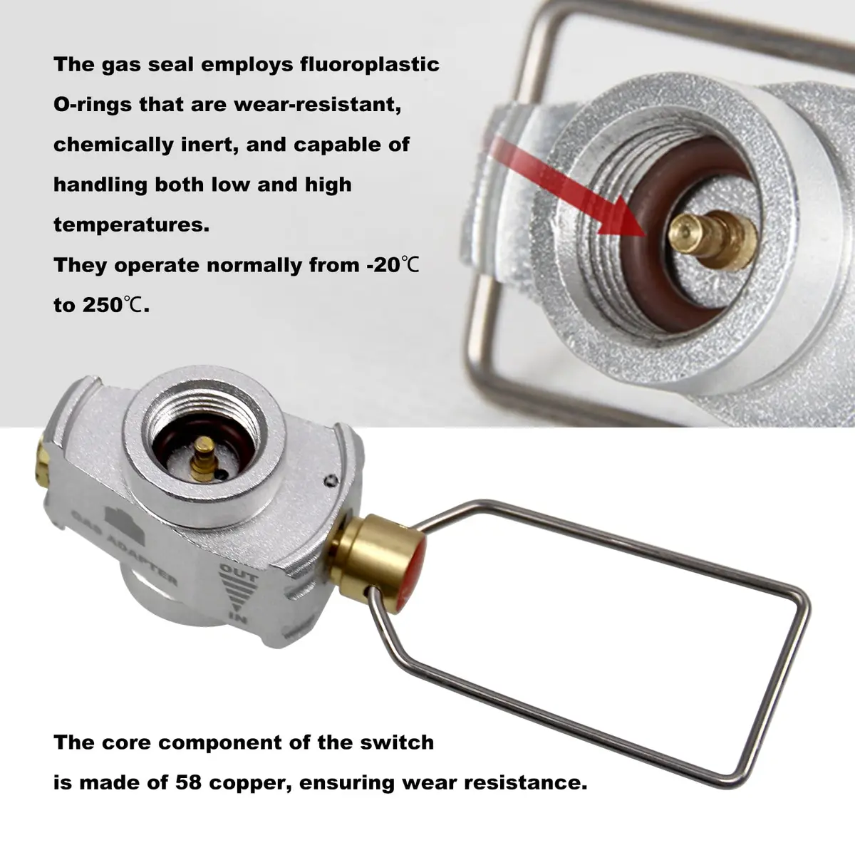 RULLINE Fuel Transfer Adapter for Camping & Hiking | Aluminum, Portable, Refillable Gas Canister Vent Valve - view 5