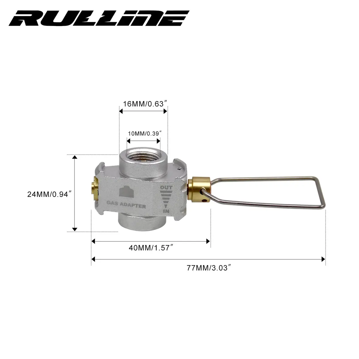 RULLINE Fuel Transfer Adapter for Camping & Hiking | Aluminum, Portable, Refillable Gas Canister Vent Valve - view 2