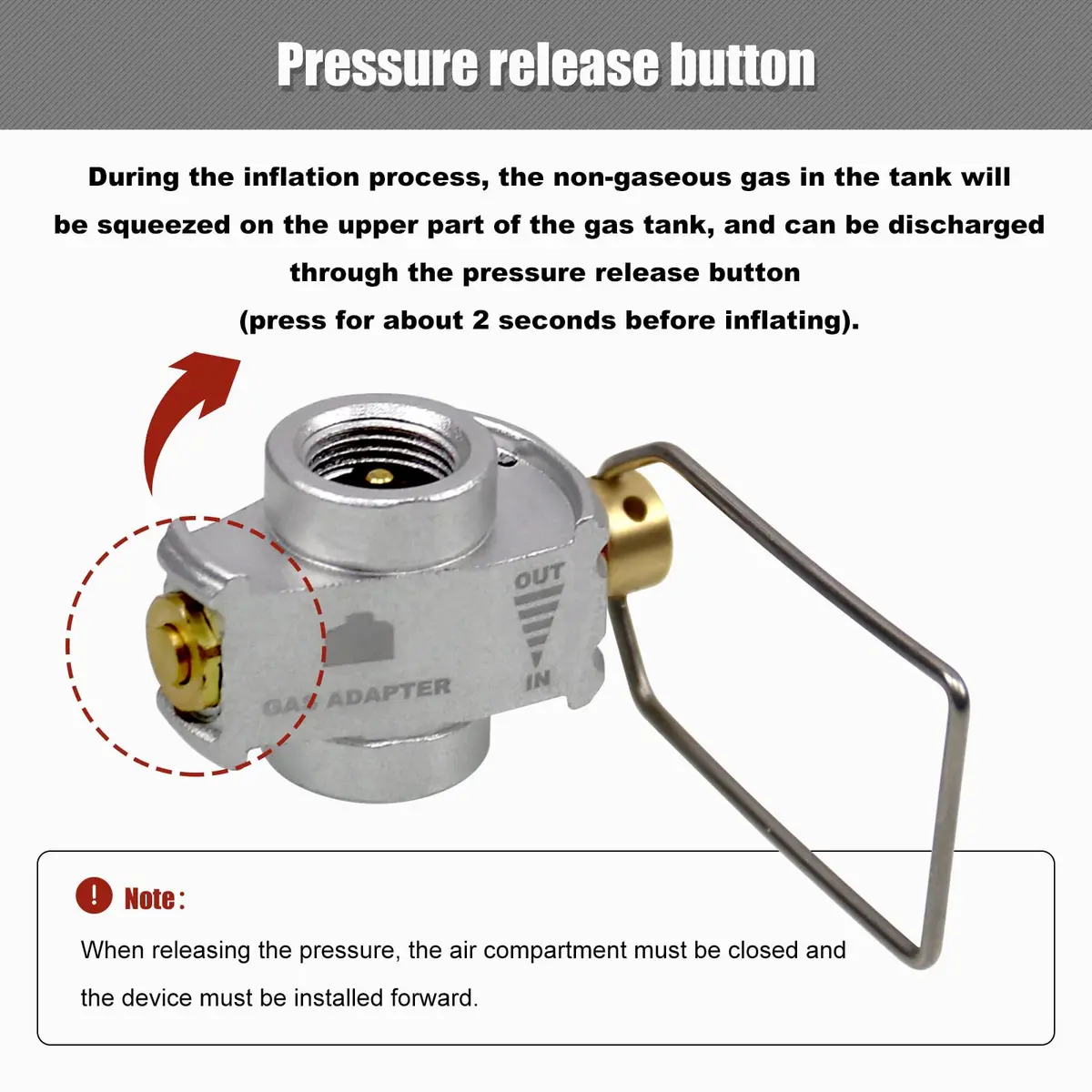RULLINE Fuel Transfer Adapter for Camping & Hiking | Aluminum, Portable, Refillable Gas Canister Vent Valve - view 4
