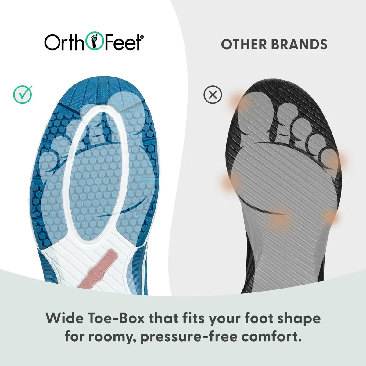 Orthofeet Coral Orthopedic Women Sneakers, Blue, Size 7 Wide | Supportive, Comfortable Fit for Active Women - view 6