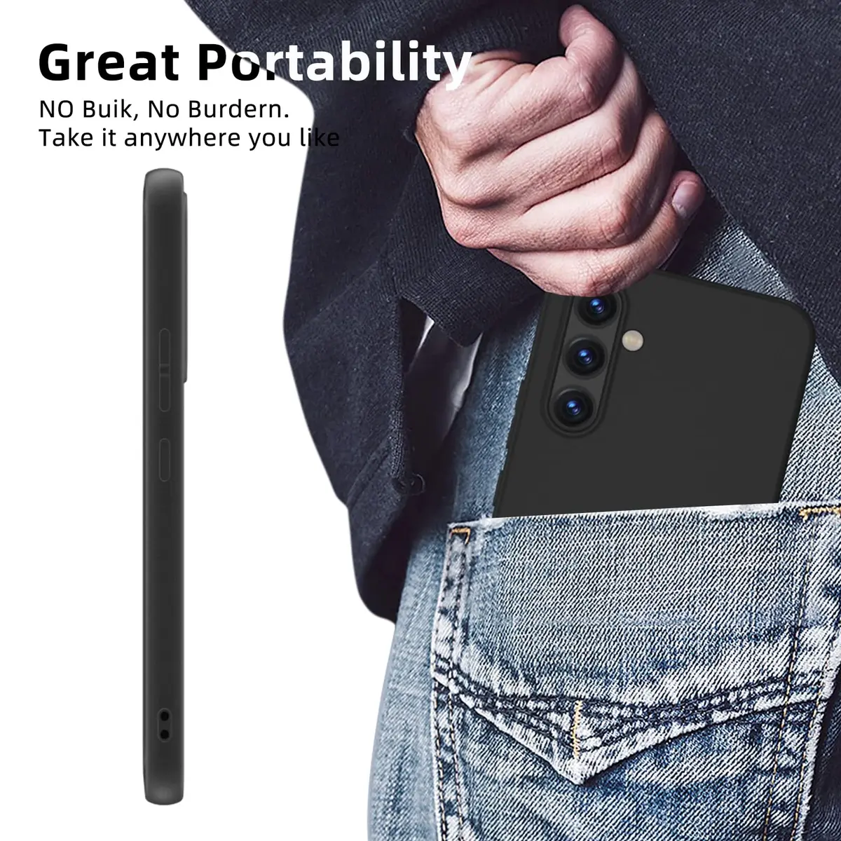 X-level for Samsung Galaxy A54 5G Case, Slim Fit, Black | Ultra-Thin TPU Cover with Perfect Fit - view 6