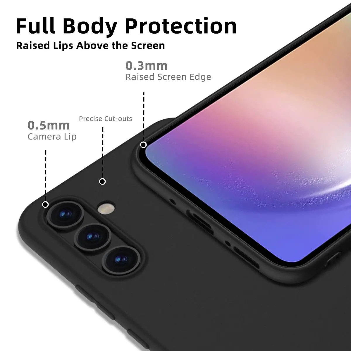 X-level for Samsung Galaxy A54 5G Case, Slim Fit, Black | Ultra-Thin TPU Cover with Perfect Fit - view 2