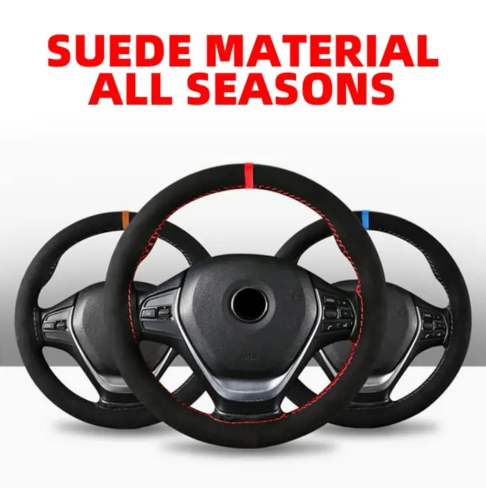 AUCELI Car Steering Wheel Cover 15 Inch Genuine Leather Universal Auto Interior - view 3