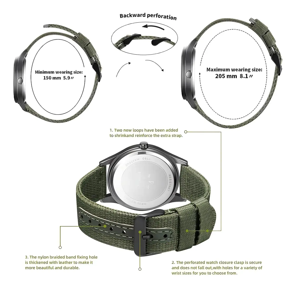 BOSHIYA Men's 40mm Outdoor Sports Waterproof Analogue Quartz Watch with Date Calendar | Japanese Movement - view 5