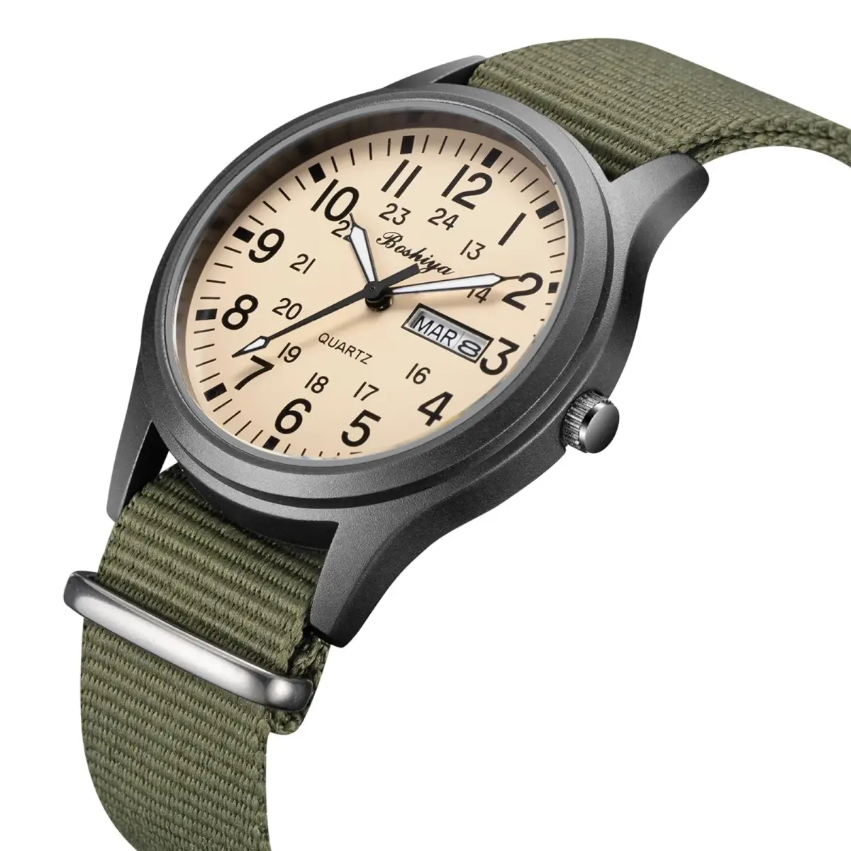 BOSHIYA Men's 40mm Outdoor Sports Waterproof Analogue Quartz Watch with Date Calendar | Japanese Movement - view 2