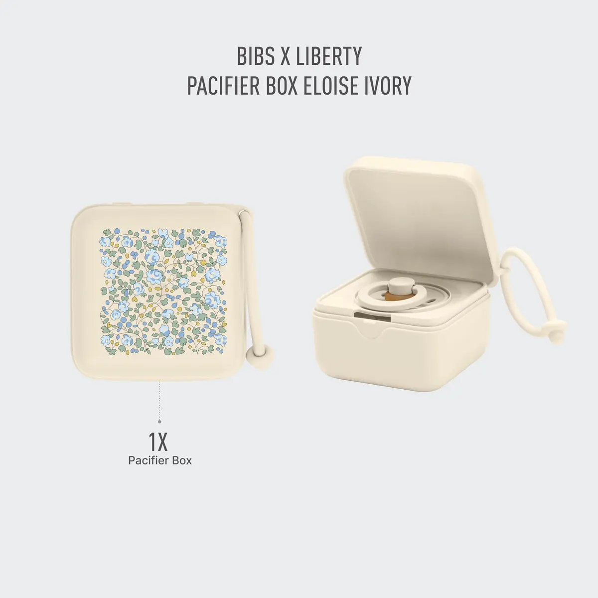 Bibs Pacifier Box, Sterilizer Case, Travel-Friendly, Eloise Ivory | Hygienic & Stylish Baby Accessory - view 2