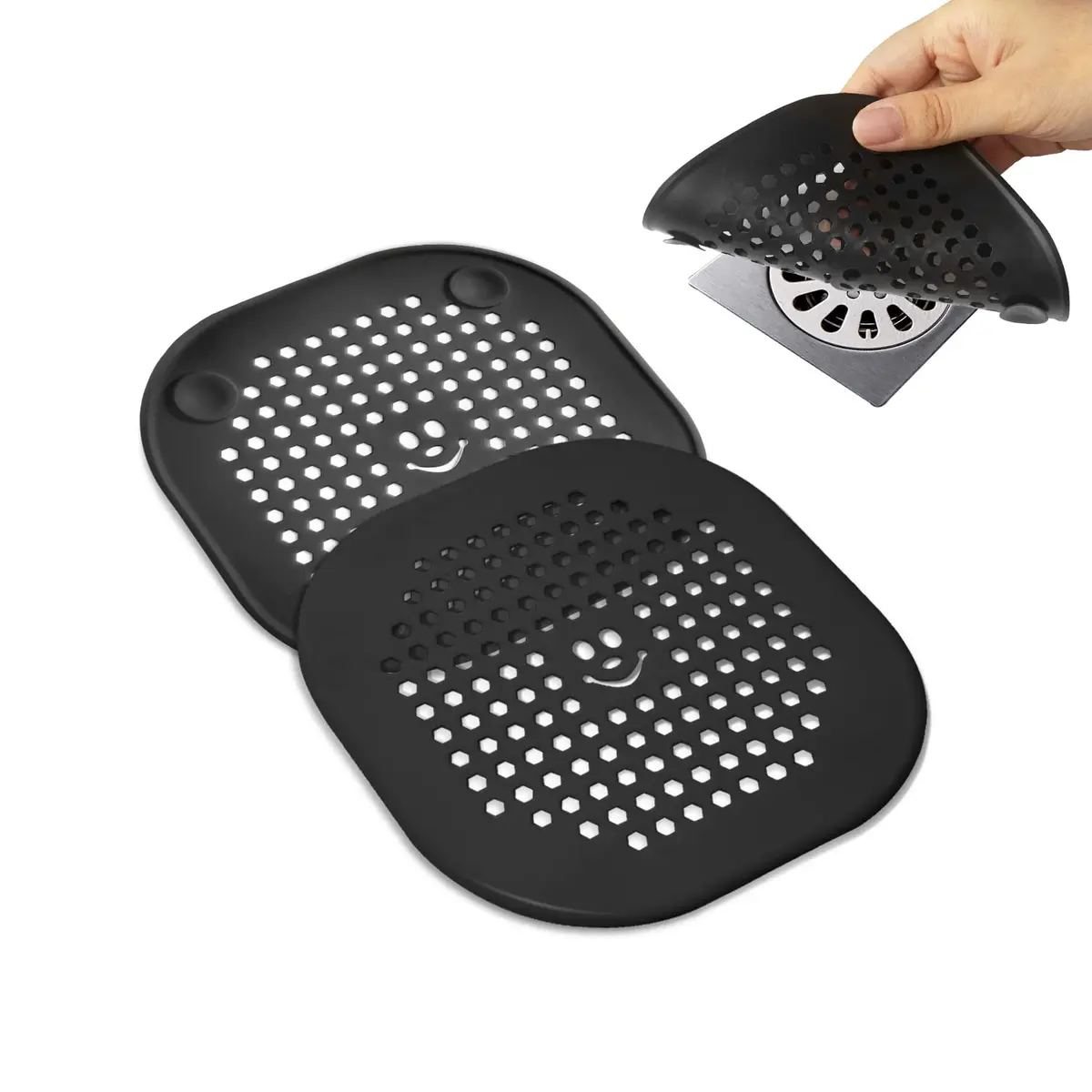 Couidl Drain Hair Catcher Silicone Drain Cover 2 Pack | Deep Purple, Anti-Clogging, Easy Install (70-120 chars) - view 5