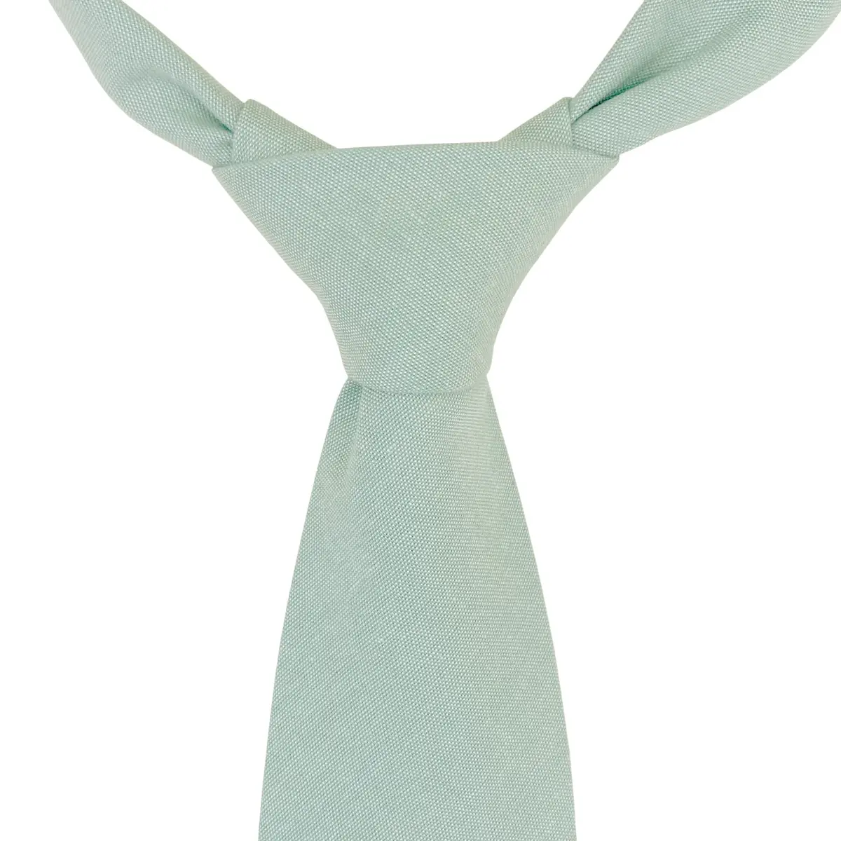 JNJSTELLA Cotton Solid Necktie 3.15" Light Mint Green | Classic Formal & Casual Style - view 3