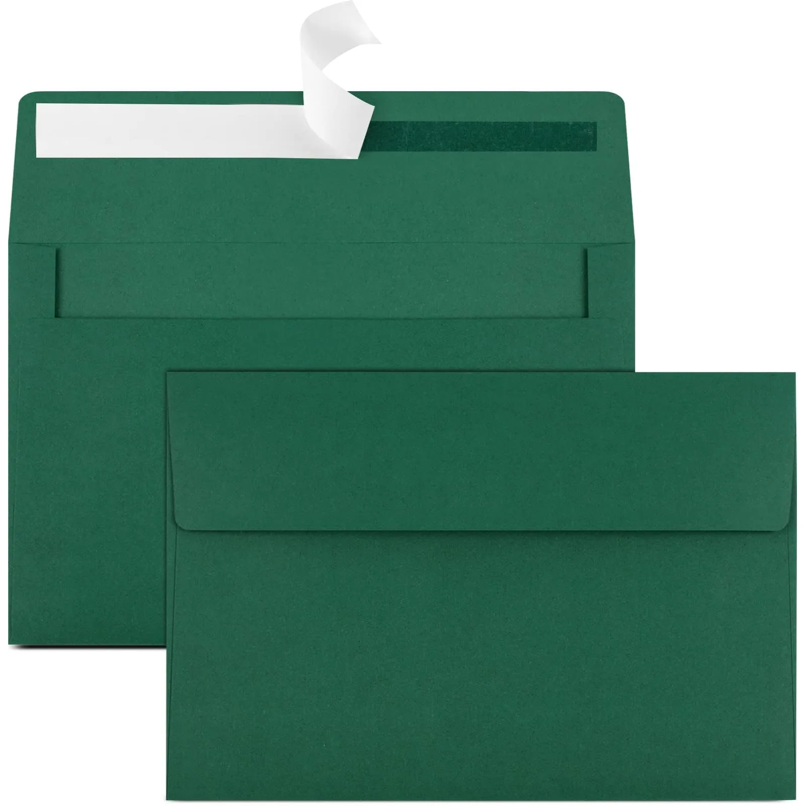 Joyberg Dark Green A4 Envelopes (4.25x6.25in, 65-Pack) | Self-Seal Greeting Card Envelopes for Invitations - main product image