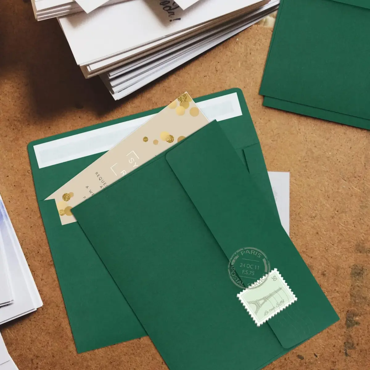 Joyberg Dark Green A4 Envelopes 10.8cm x 16cm (4.25 x 6.25 inches) | 65 Pack Self Seal for Invitations - view 7