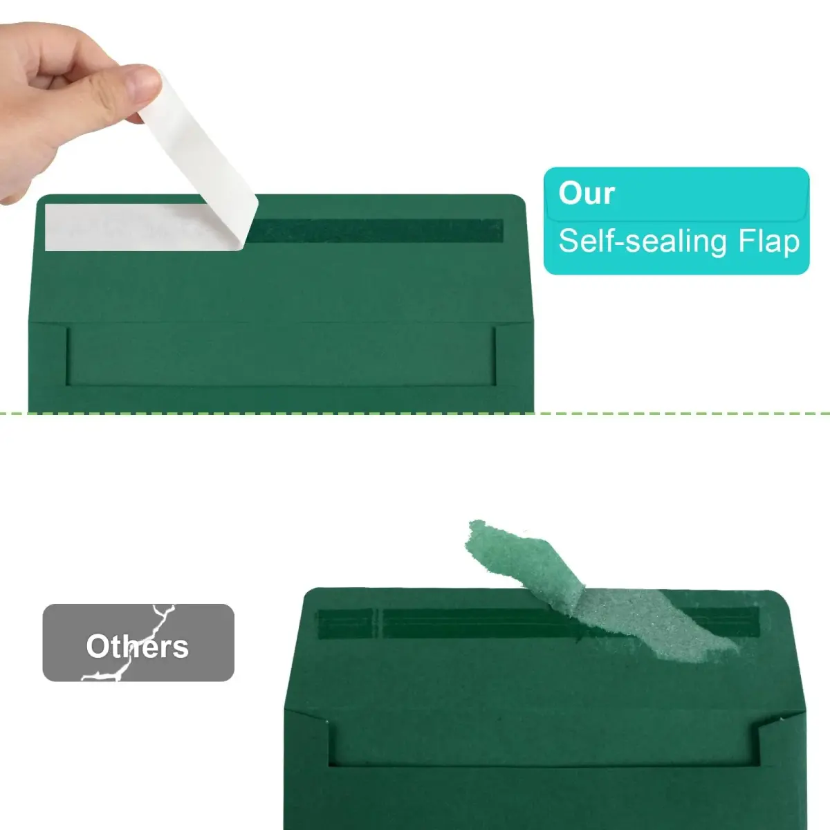 Joyberg Dark Green A4 Envelopes 10.8cm x 16cm (4.25 x 6.25 inches) | 65 Pack Self Seal for Invitations - view 3