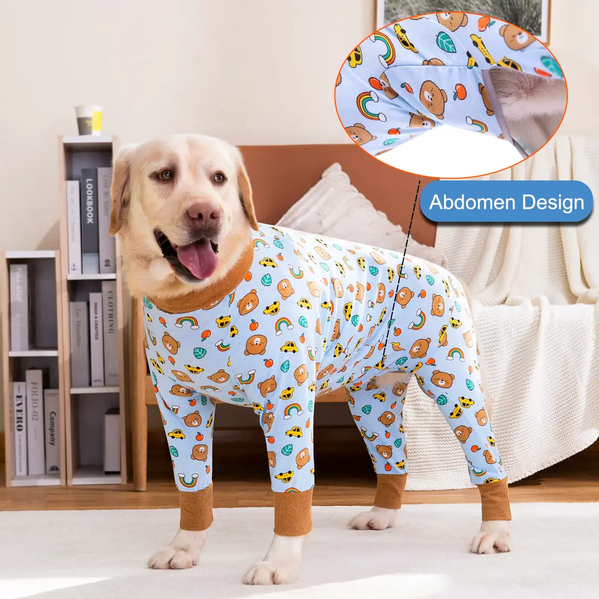 Yeapeeto Dog Recovery Suit After Surgery Medium Large | Cone Alternative & Wound Protector - view 5