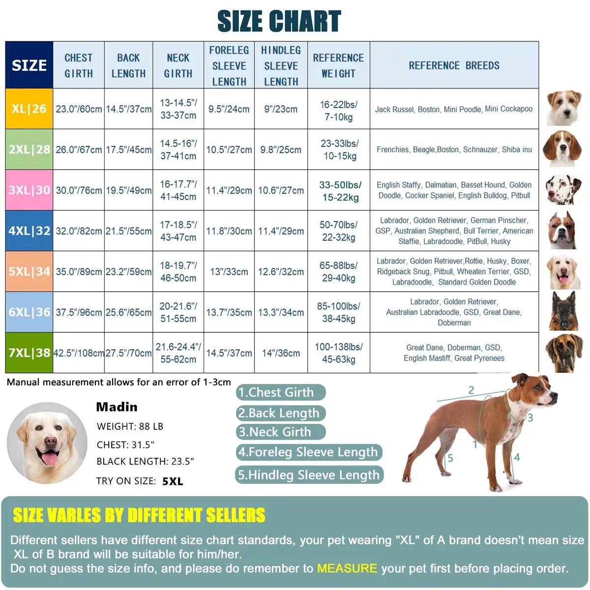 Yeapeeto Dog Recovery Suit After Surgery Medium Large | Cone Alternative & Wound Protector - view 3