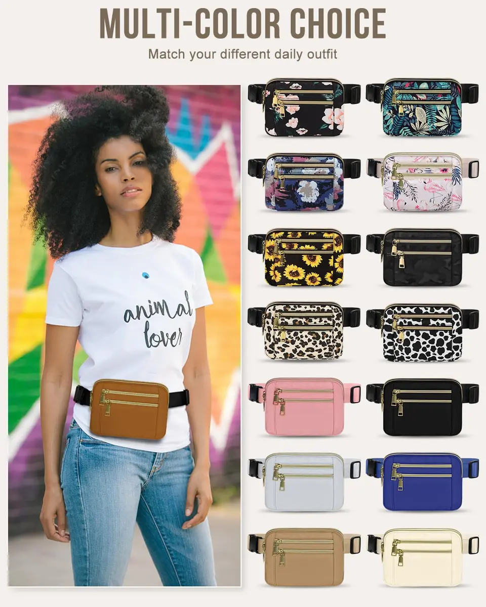 Capolo Waist Pack for Women 4 Zip Pockets | Water-Resistant Casual Belt Bag (7.4x5.7 inch) - view 6