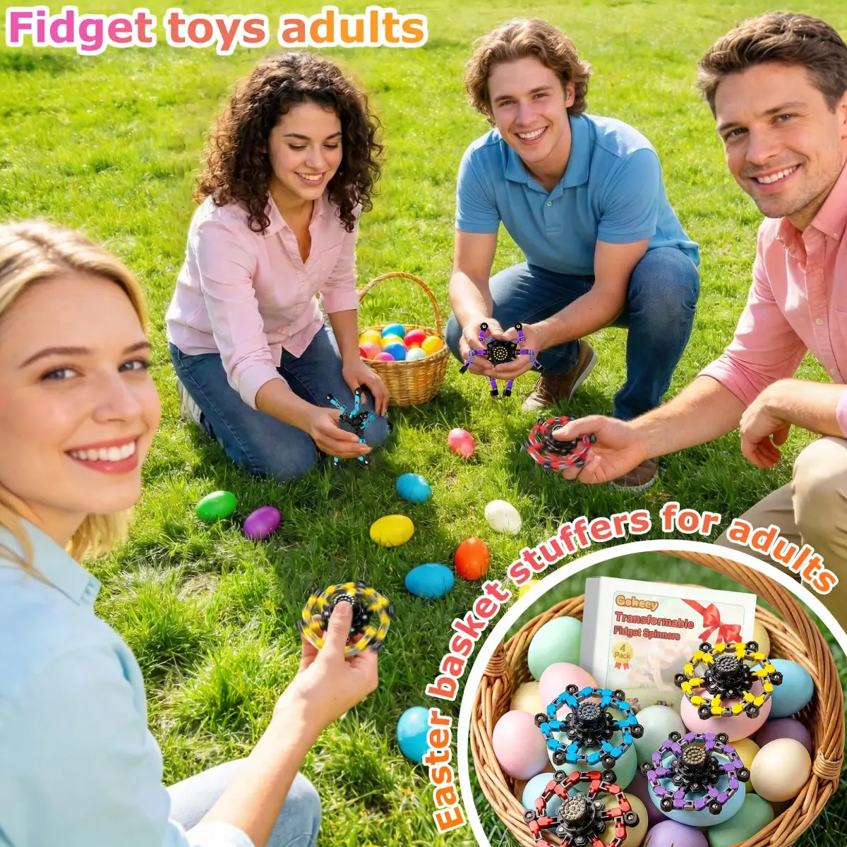 Gokeey Transformable Fidget Spinners 4-Pack | ASTM-Tested Educational Toy for Kids 3-12 Years - view 8