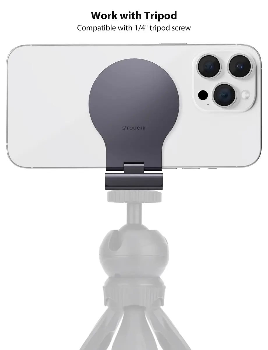 Stouchi Mag-Safe Continuity Camera Mount for iMac, Monitors & Apple TV 4K | Grey Aluminum Alloy - view 6