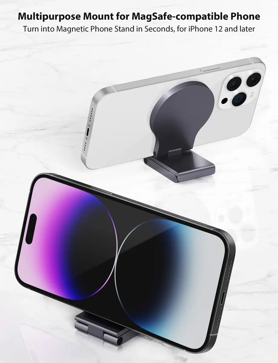 Stouchi Mag-Safe Continuity Camera Mount for iMac, Monitors & Apple TV 4K | Grey Aluminum Alloy - view 7