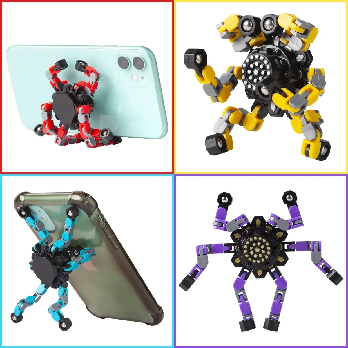 Gokeey Transformable Fidget Spinner 16 Pcs (4 Colors) | ASTM-Tested Educational Toy - view 5