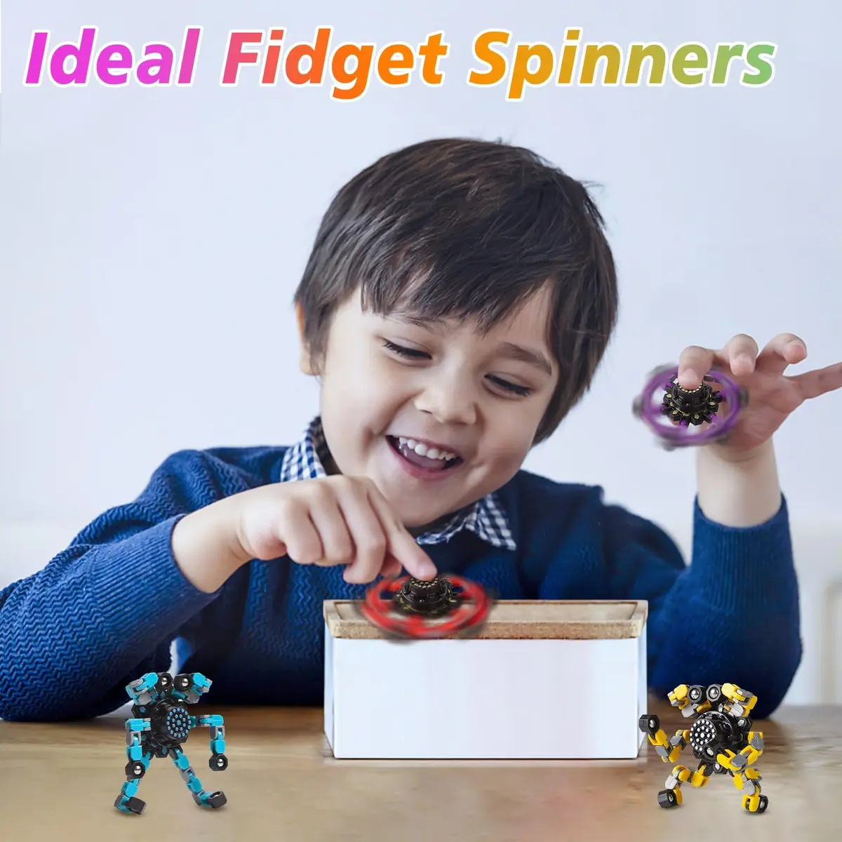 Gokeey Transformable Fidget Spinners 32-Pack (4cm x 4cm x 2.5cm) | STEM Learning Toys for Kids 8-12 - view 3