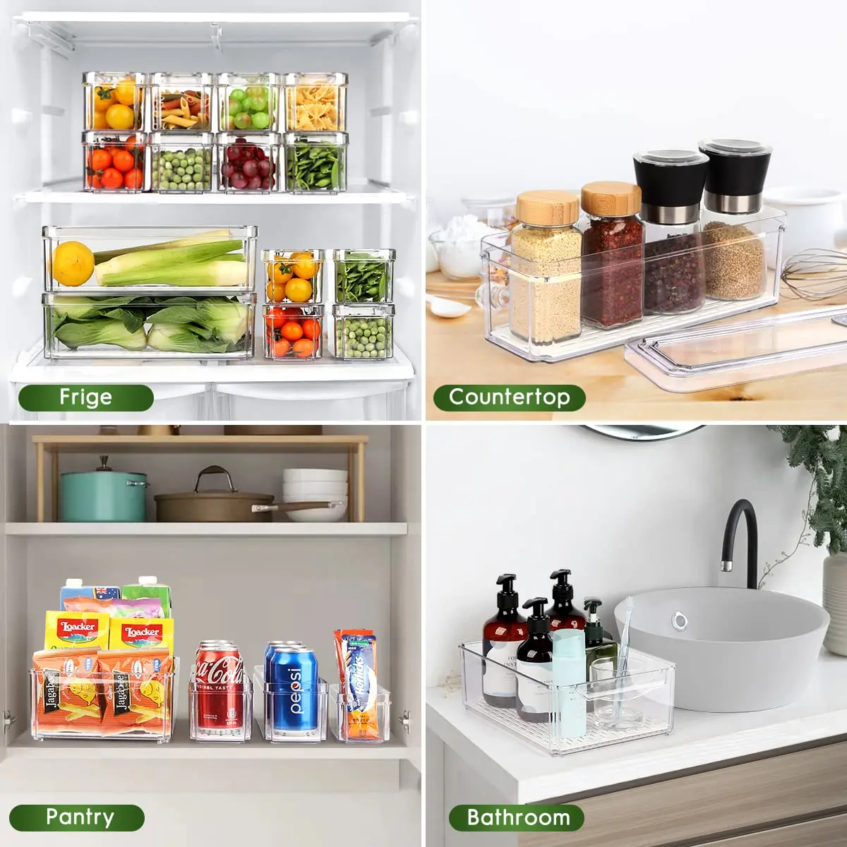 ZIJUND 14 Pack Food Storage Container Sets with Lids | Stackable, BPA-Free PET, 3 Sizes for Fridge & Pantry - view 7