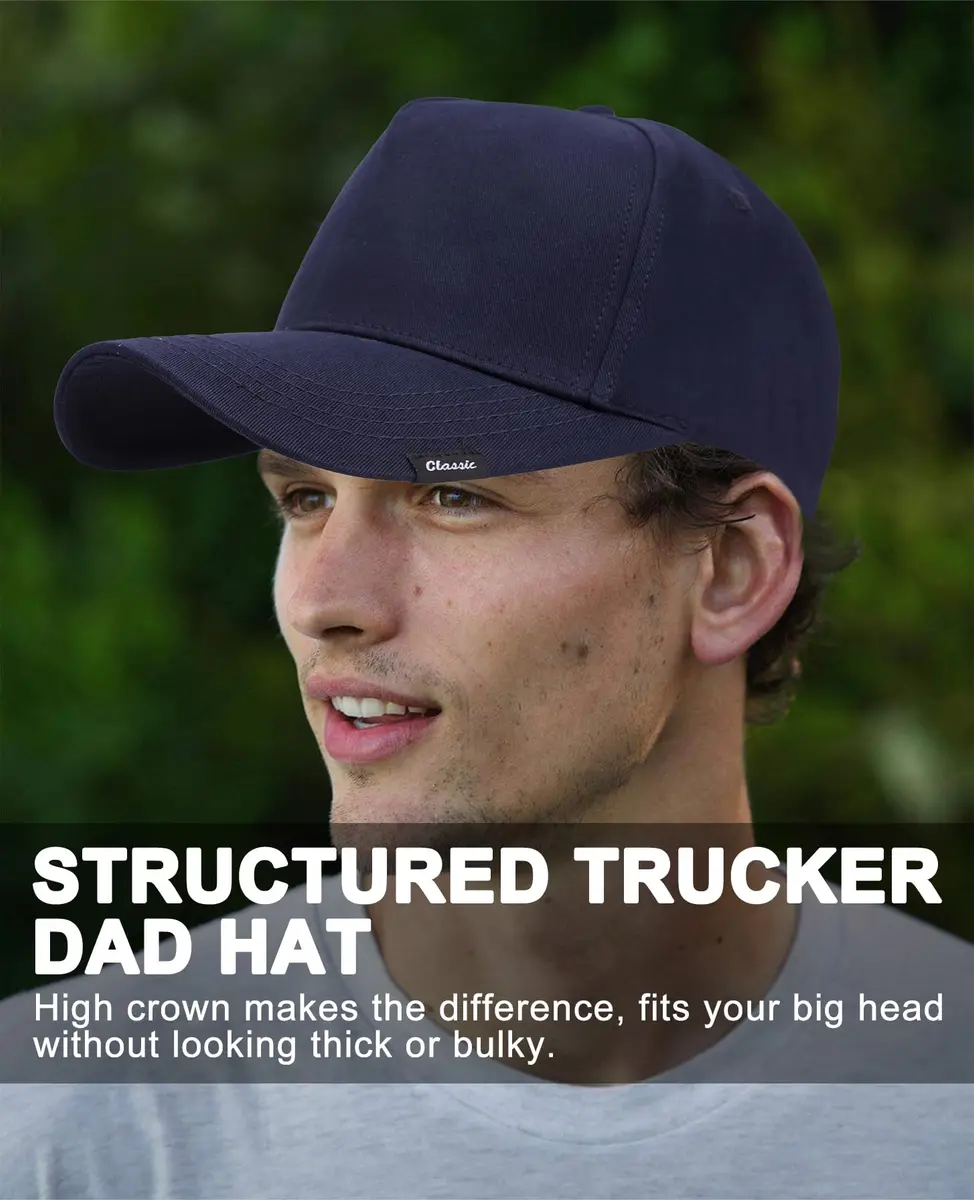 ZTL Oversize XXL Baseball Cap for Men, Extra Large Hat for Big Heads 23.6"-25.6" | Plus Size Structured Dad Trucker Hat - view 5