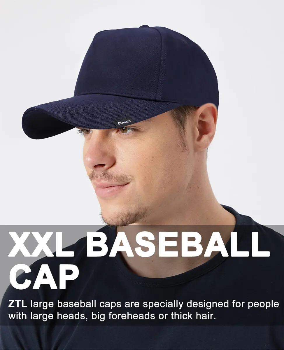 ZTL Oversize XXL Baseball Cap for Men, Extra Large Hat for Big Heads 23.6"-25.6" | Plus Size Structured Dad Trucker Hat - view 3
