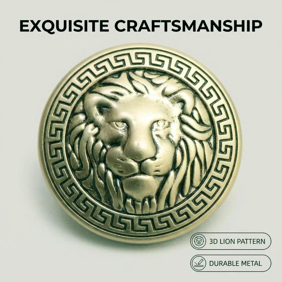 MebuZip 14PCS Lion Gold Metal Blazer Button Set 18MM 23MM | Stylish, Durable & Easy to Sew - view 4
