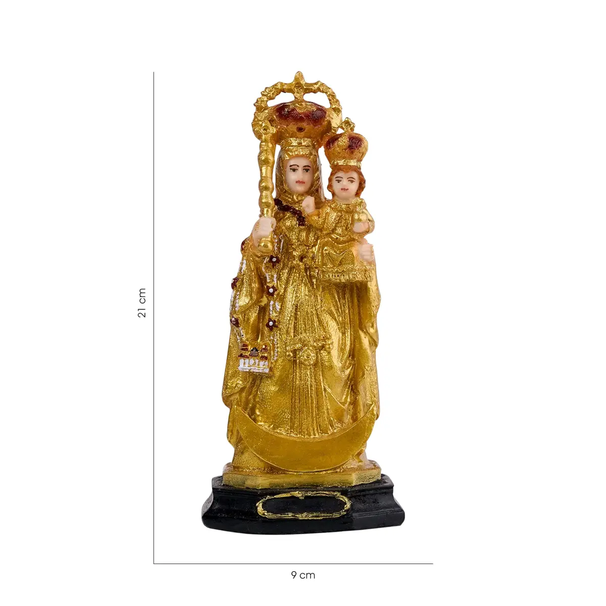 Newven Holy Mother Our Lady of Good Health Velankanni Matha Showpiece Idol 21 cm (8.27 in) Golden - view 2