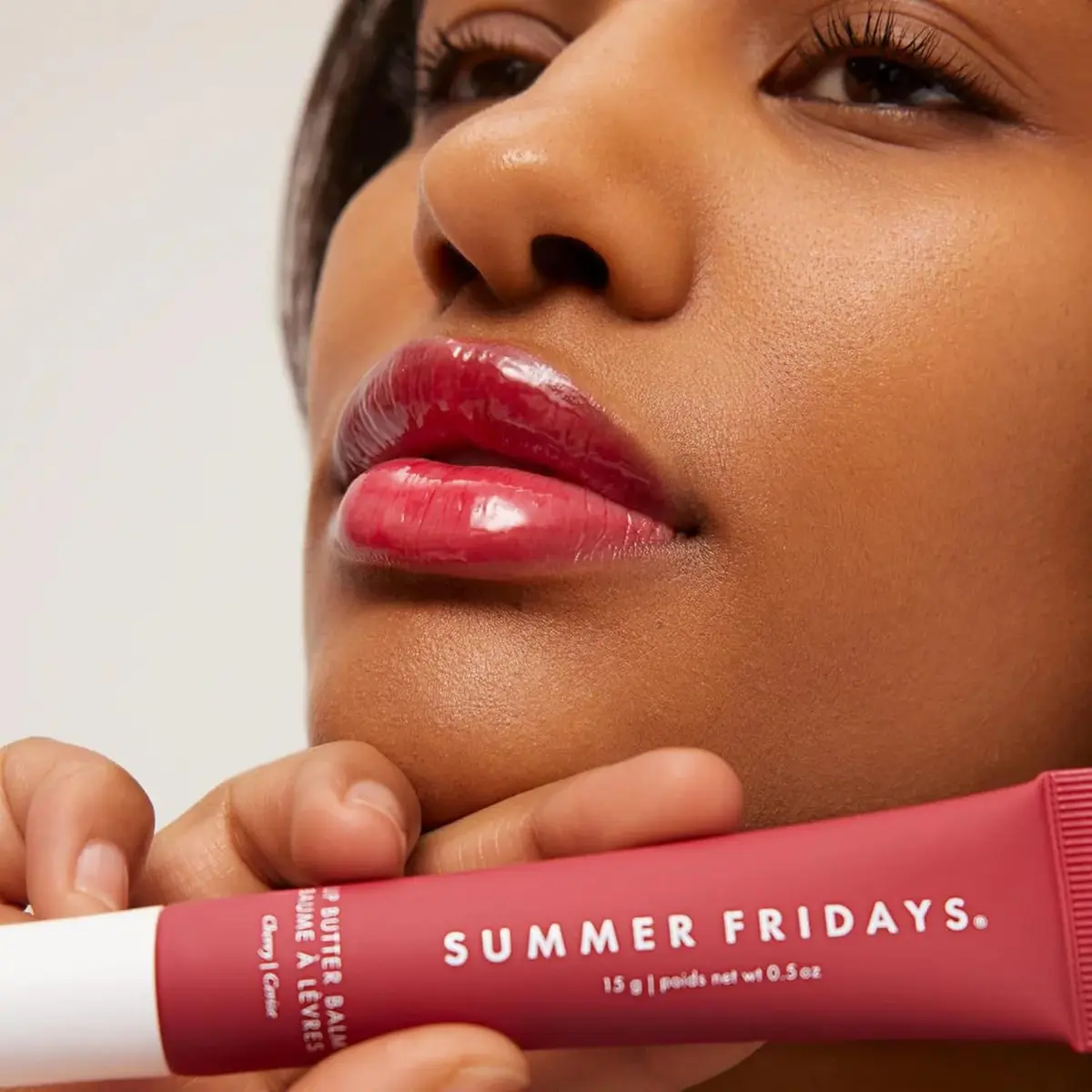 Summer Fridays Lip Butter Balm - Moisturizing Lip Gloss for Instant Shine + Sheer Color - With Nourishing Shea Butter - Vegan - Cherry (0.5 Oz) - view 4