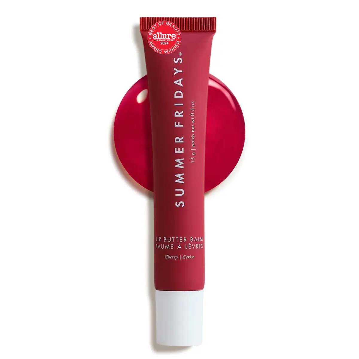 Summer Fridays Lip Butter Balm - Moisturizing Lip Gloss for Instant Shine + Sheer Color - With Nourishing Shea Butter - Vegan - Cherry (0.5 Oz) - main product image
