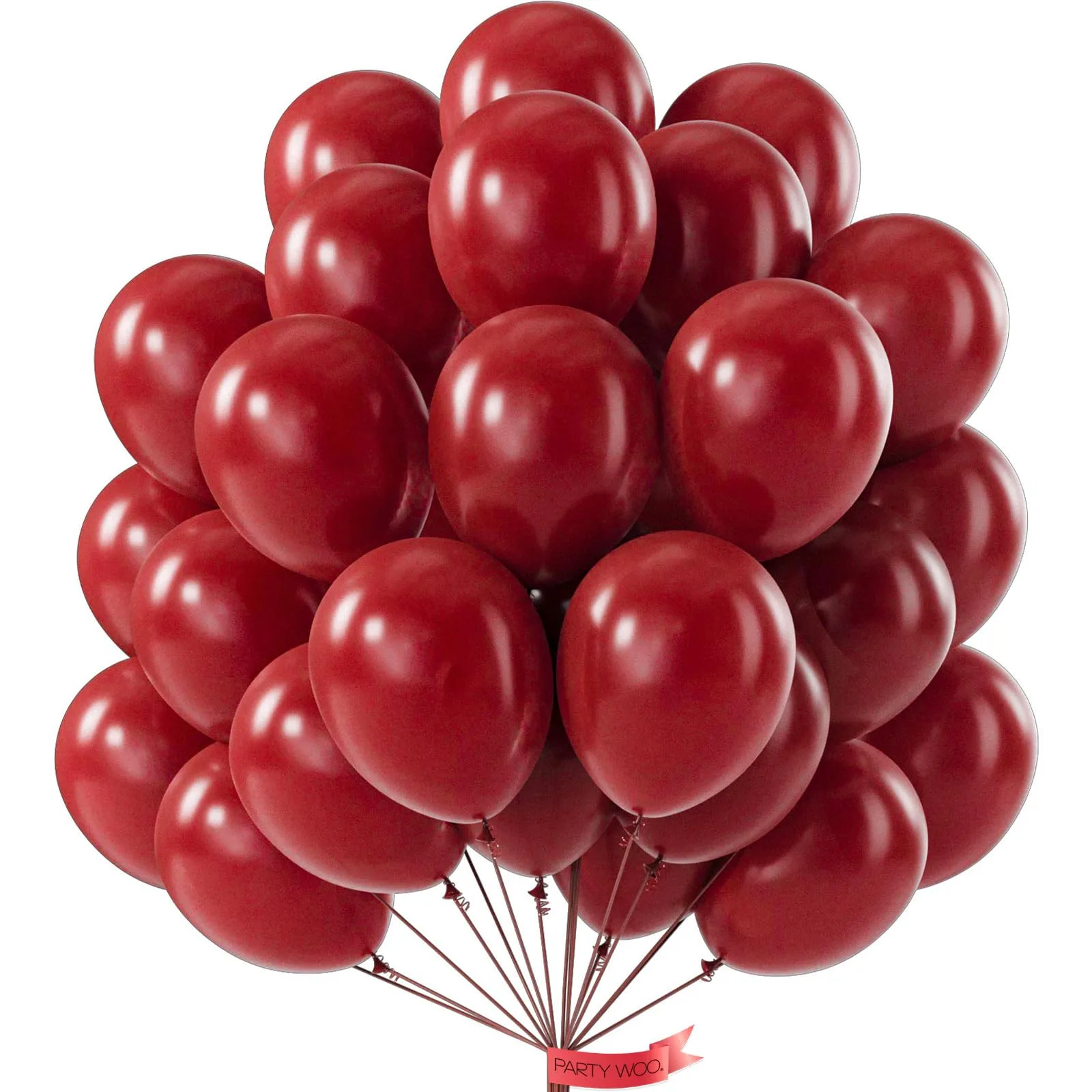 PartyWoo 100pcs 12 Inch Burgundy Latex Balloons | Dark Red Maroon Balloons for Parties - main product image