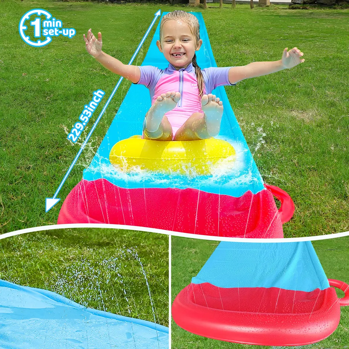 ELEMARA Inflatable Water Slides 19.1 ft | Backyard Water Fun for Kids & Adults - view 2