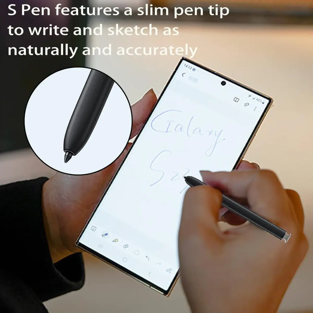 Peixiong Stylus Pen for Samsung Galaxy S23 Ultra 5G, Cream White | 4096 Pressure Levels - view 3