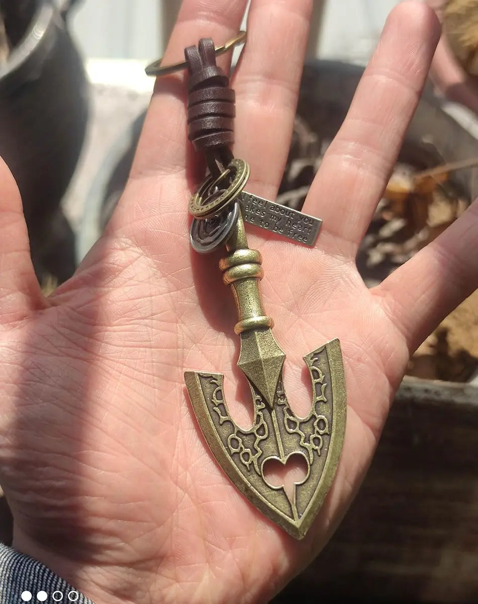MYAROMA FINDINGS JoJo Adventure Arrow Head Keychain Antique Bronze Styling Leather Keychains - view 7