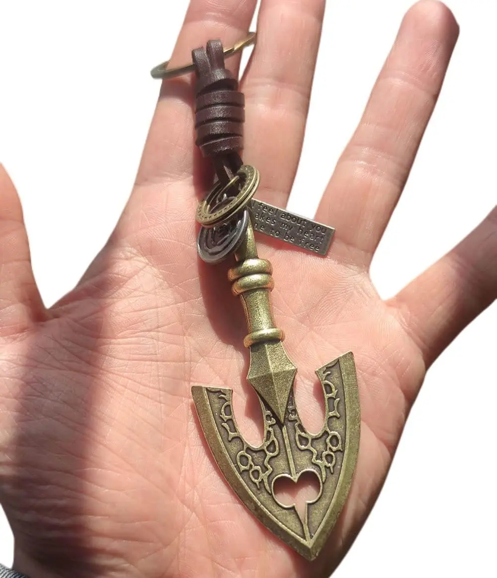 MYAROMA FINDINGS JoJo Adventure Arrow Head Keychain Antique Bronze Styling Leather Keychains - view 2