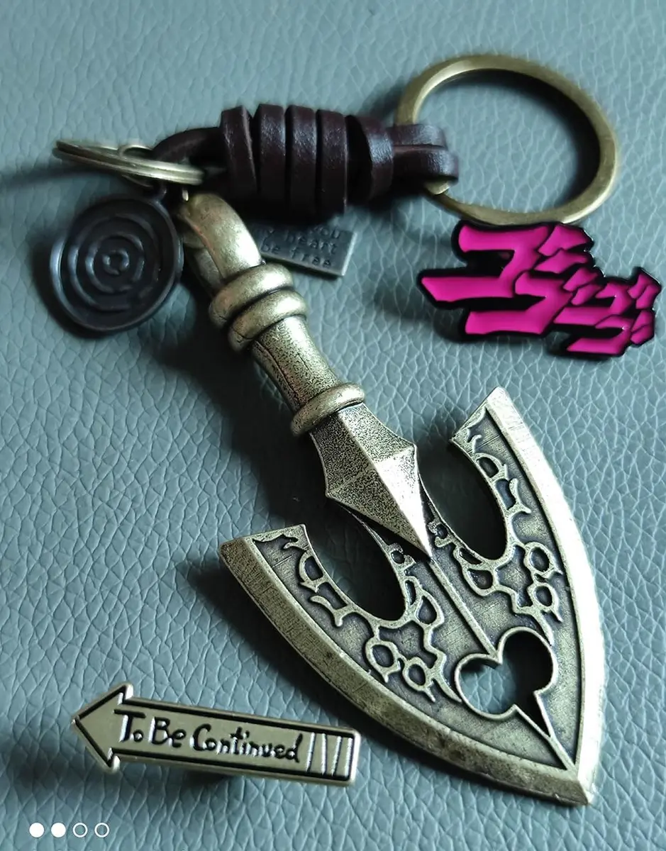 MYAROMA FINDINGS JoJo Adventure Arrow Head Keychain Antique Bronze Styling Leather Keychains - view 3