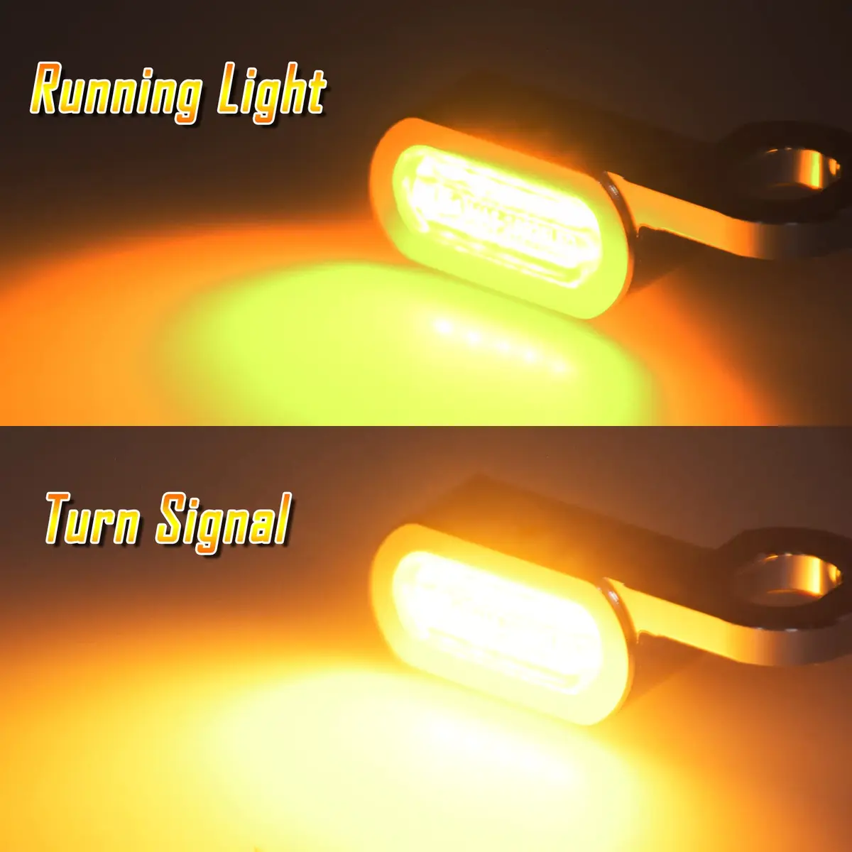 HCmotorku LED Turn Signal Running Light Front Indicators Blinker Lights for Harley Sportster 2004-2022 (Chrome Housing Amber Lens, 2-Pack) - view 3