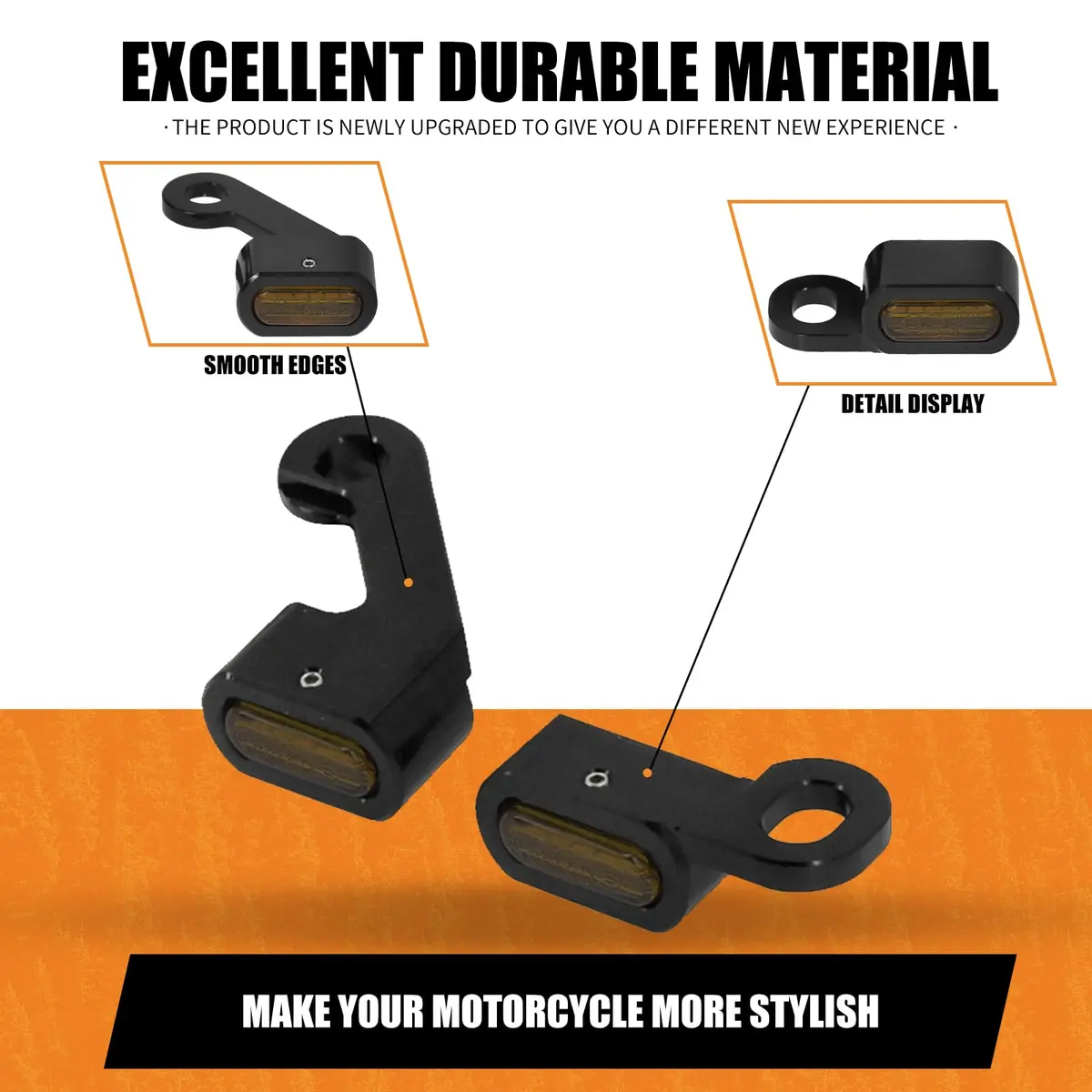 HCmotorku LED Turn Signal Running Lights for Harley Sportster 2004-2022, Front Indicators Blinker Lights with Smoked Lens (2-Pack, Black Housing) - view 7