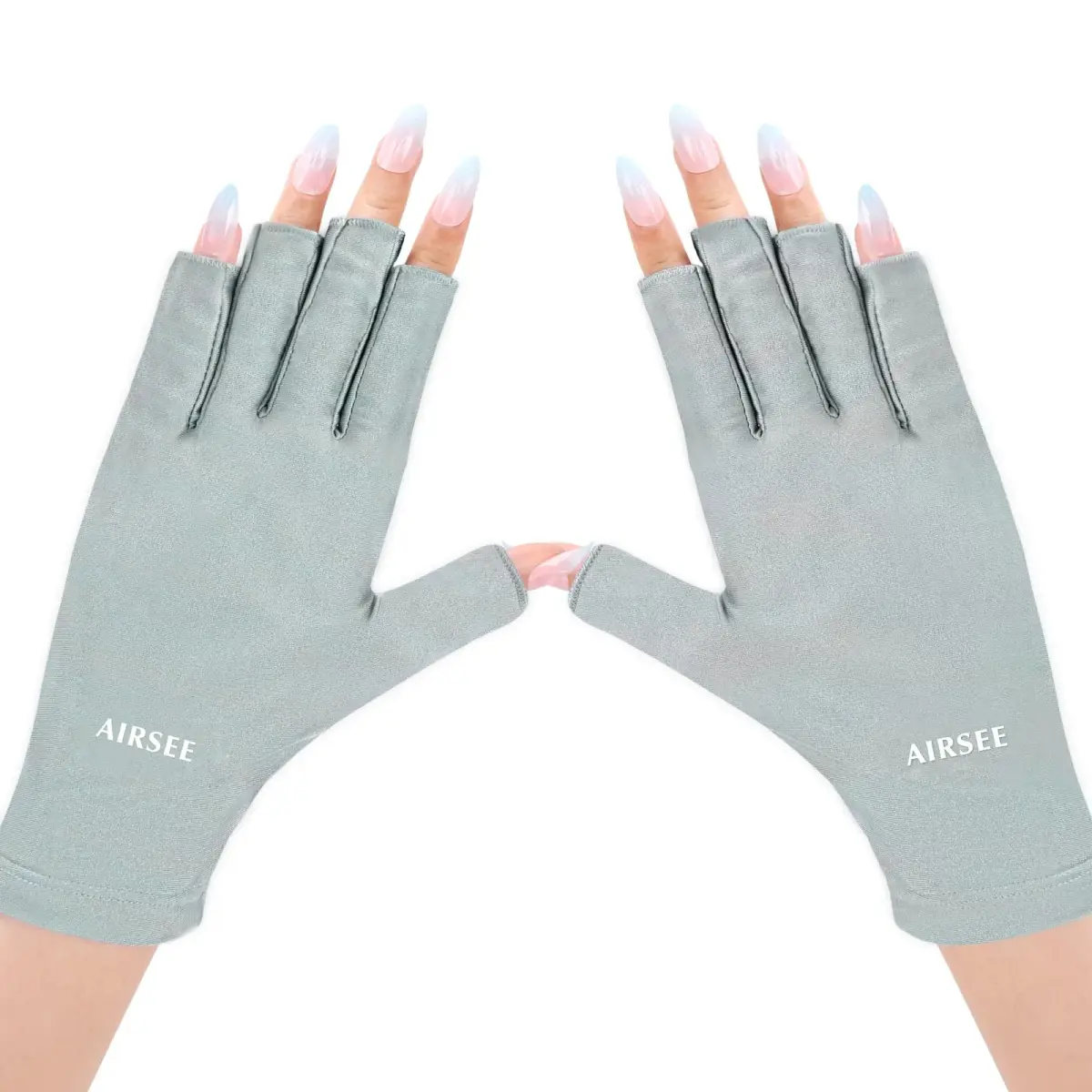 AIRSEE UPF50+ UV Protection Gloves for Nail Lamp, Fingerless, Mint Green | Blocks 99% UV Rays - main product image