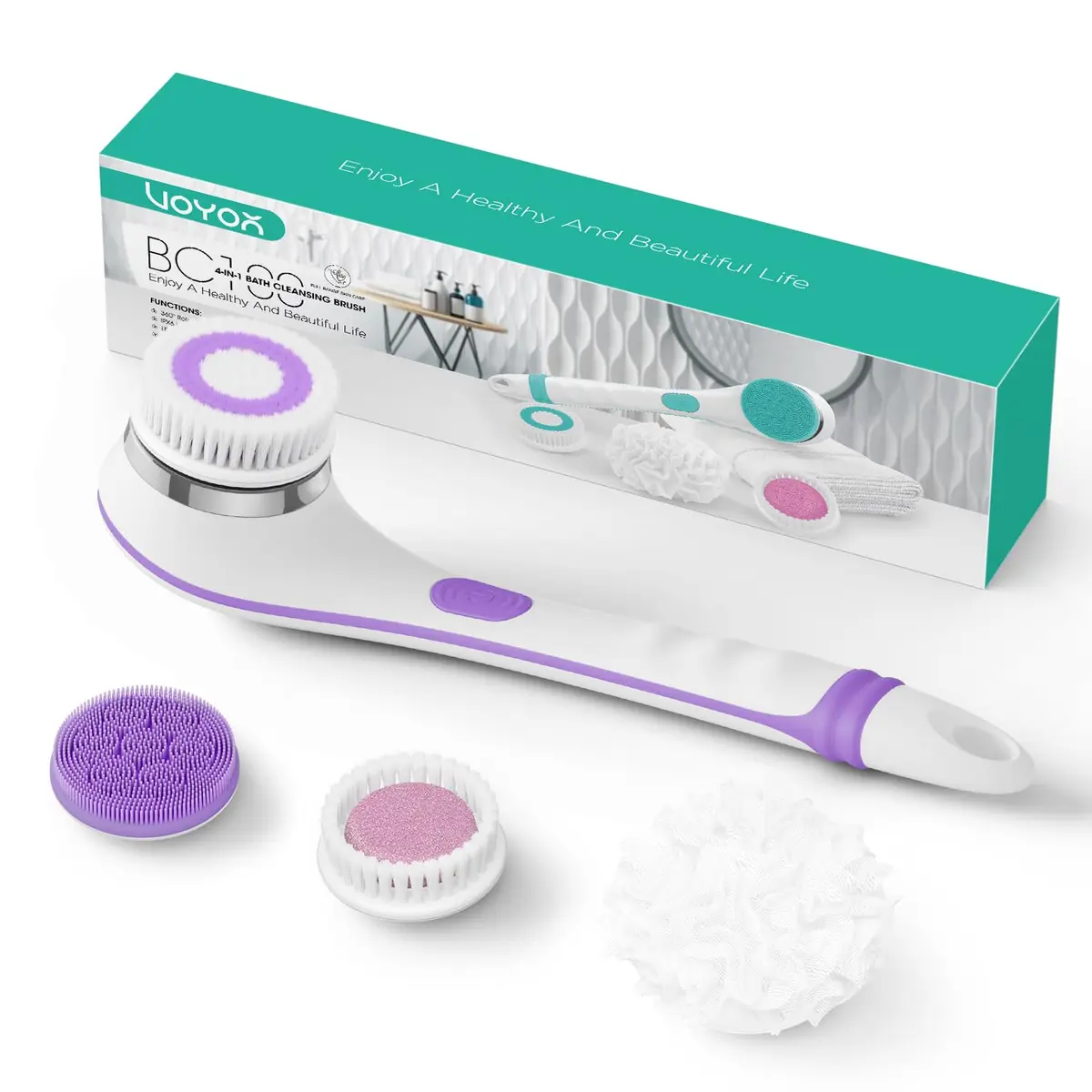 VOYOR BC100 Electric Body Brush with 4 Attachments | 38.6cm (15.2in) - main product image