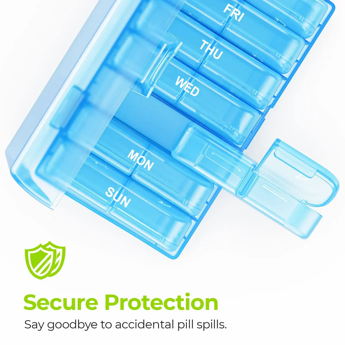 AUVON Weekly Pill Organizer 2 Times a Day, 14 Compartments | FDA Approved, BPA-Free, Portable for Travel - view 4