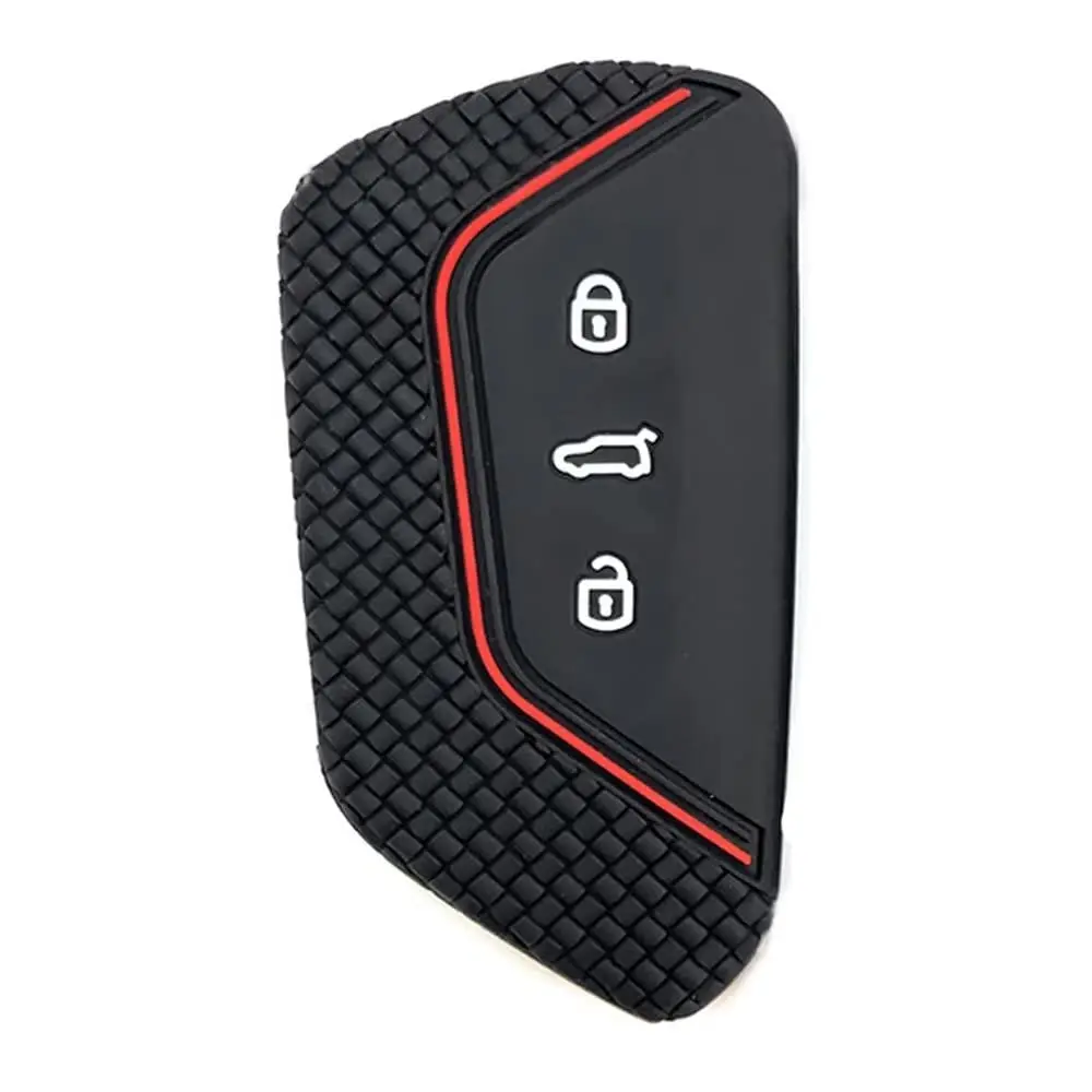 Berfea Silicone Key Fob Cover for VW Volkswagen MK8 Golf 8 GTI Skoda Octavia 3 Button Car Key | Transparent - main product image