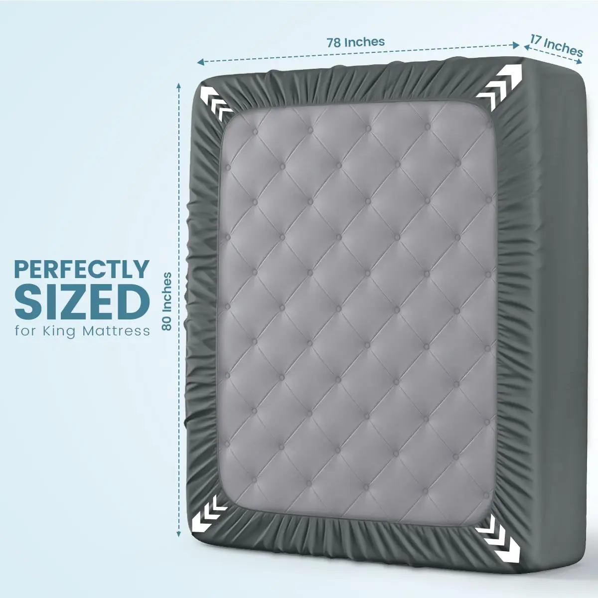 Utopia Bedding King Size Waterproof Mattress Protector 17" Deep Pocket | Breathable Terry Top Fitted Sheet Style - view 4