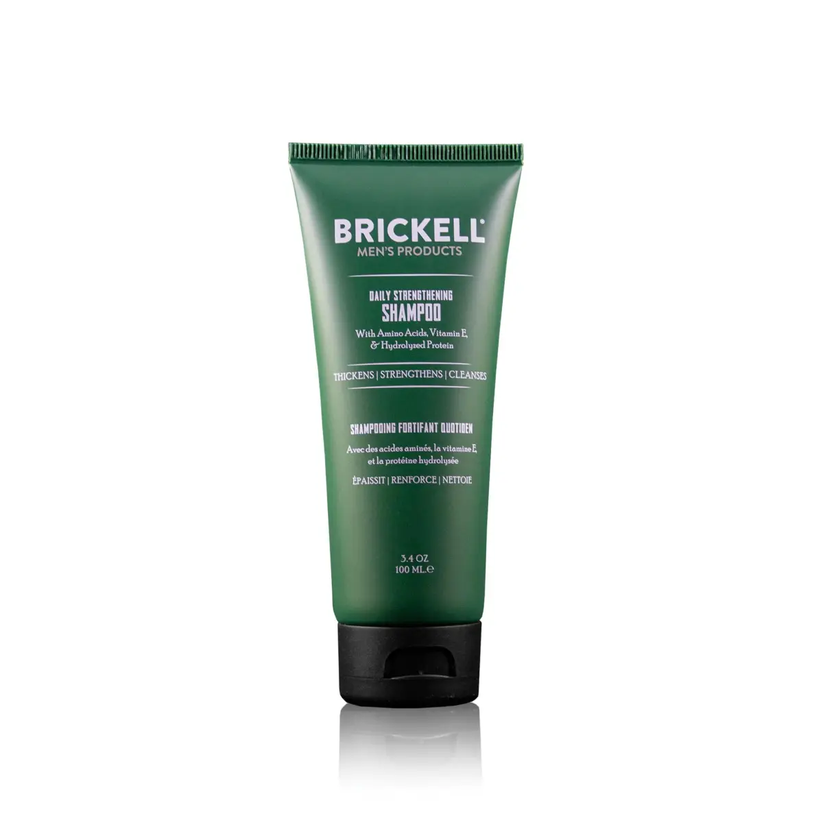 Brickell Men's Products Daily Strengthening Shampoo for Men, Mint & Tea Tree Oil 100ml (3.4oz) | Soothes Dry, Itchy Scalp - main product image