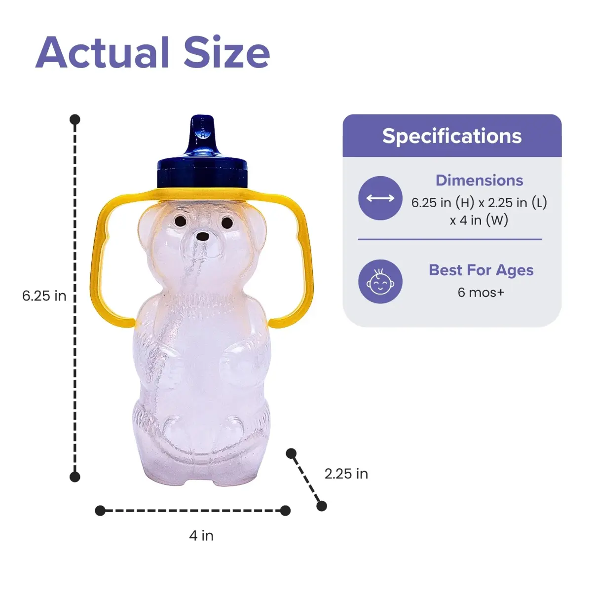 TalkTools Honey Bear Straw Cup with Handle, 7oz, 2 Pack | Soft Straw Trainer, BPA-Free, Dishwasher Safe - view 4