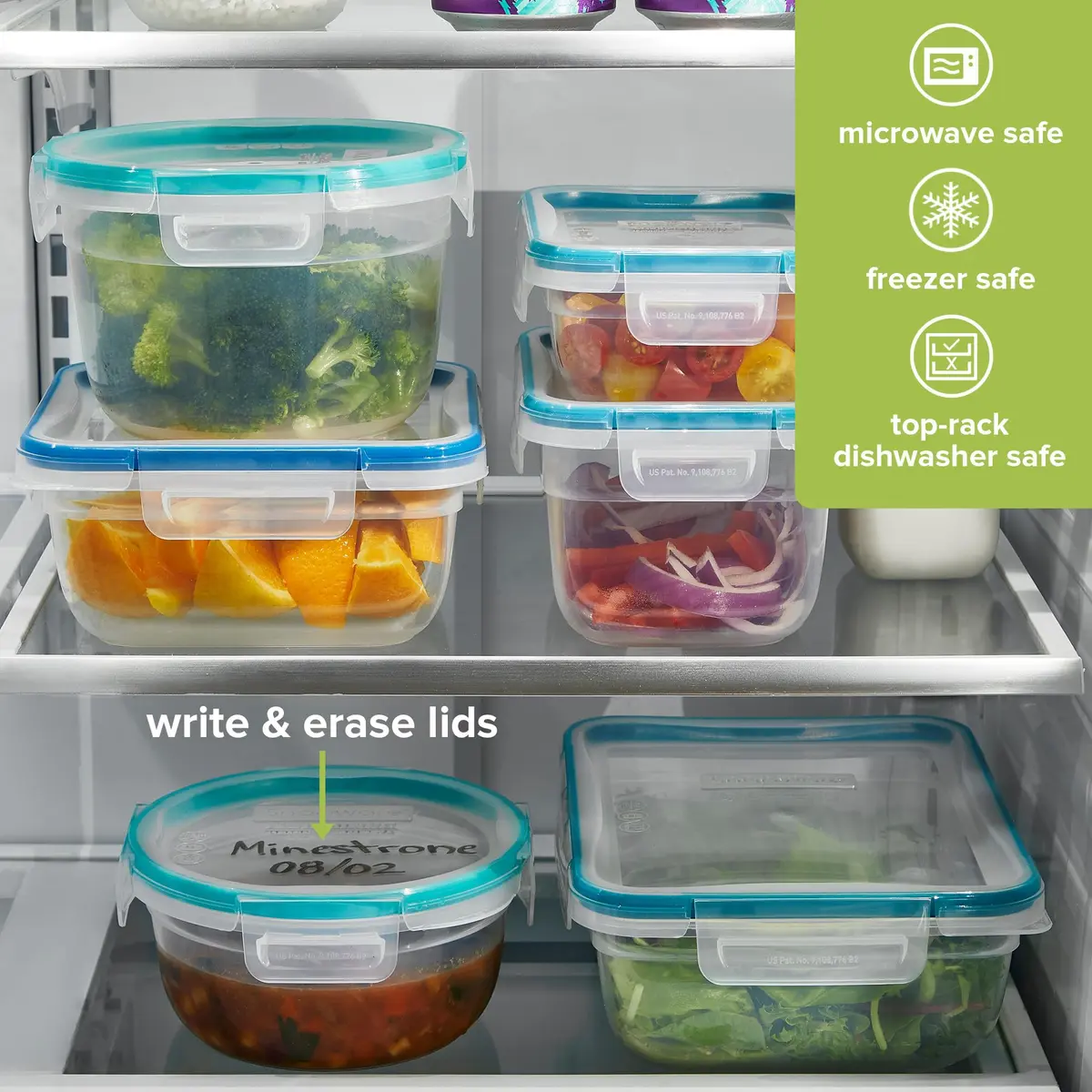 Snapware Plastic Food Storage Set 5-Pack Mixed Sizes | Airtight Leak-Proof Containers - view 5