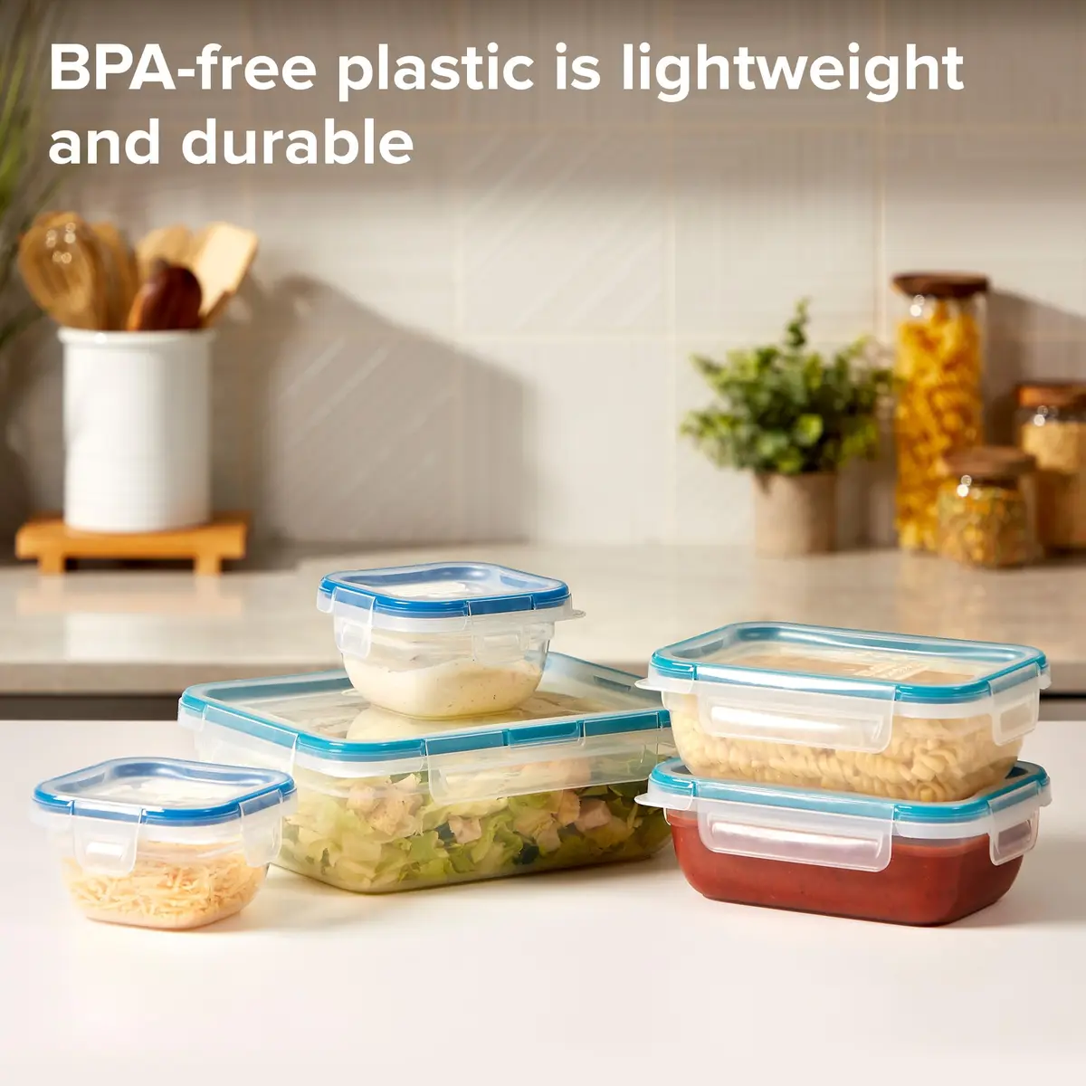 Snapware Plastic Food Storage Set 5-Pack Mixed Sizes | Airtight Leak-Proof Containers - view 3