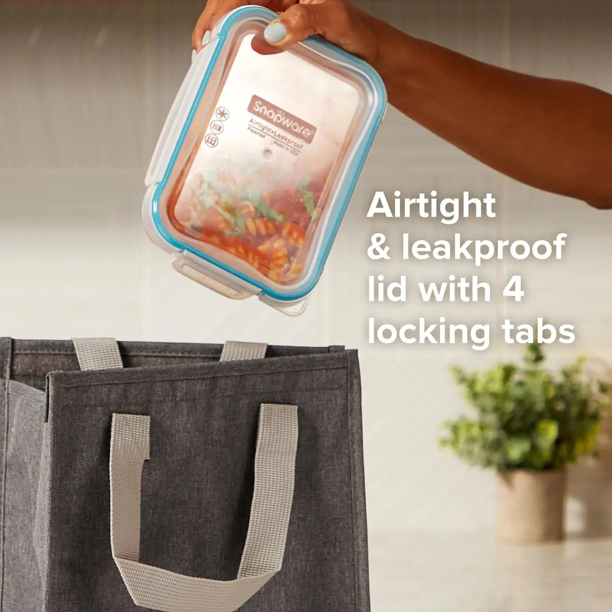 Snapware Plastic Food Storage Set 5-Pack Mixed Sizes | Airtight Leak-Proof Containers - view 4
