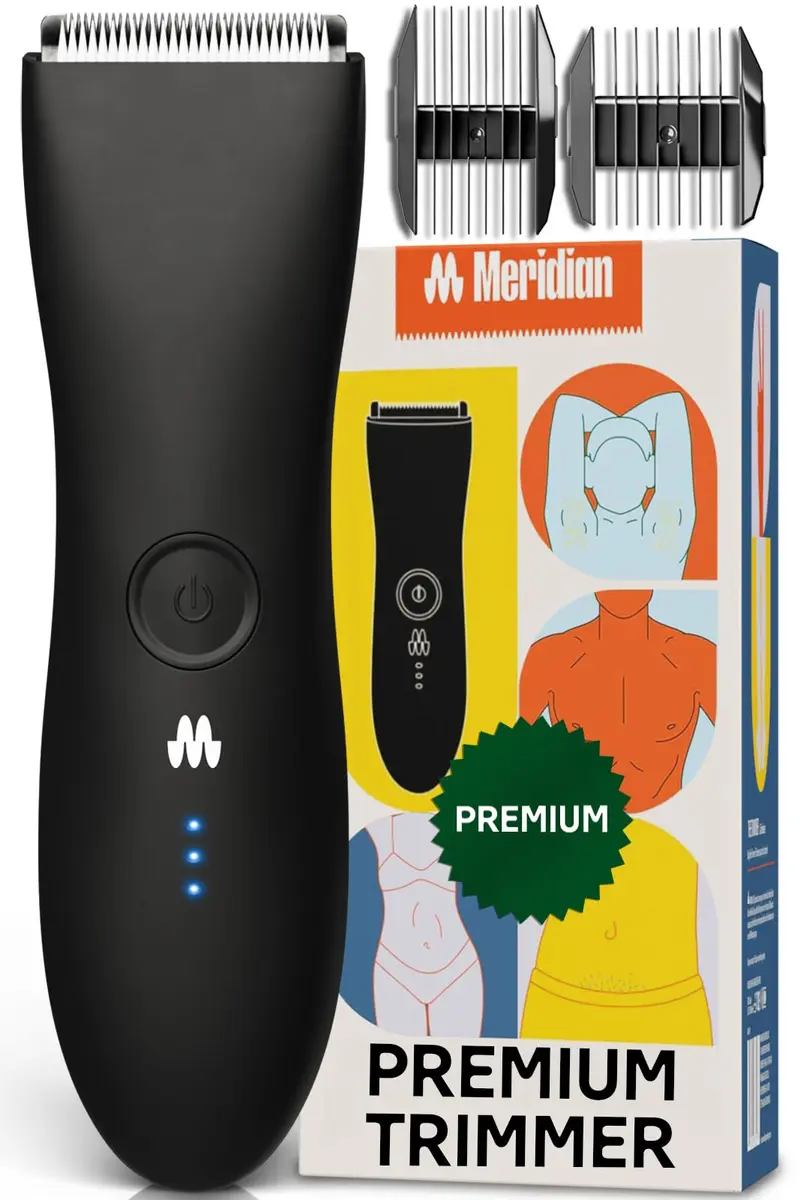 MERIDIAN The Trimmer Premium Body Hair Trimmer for Men & Women Onyx | Rechargeable Waterproof Groomer - main product image